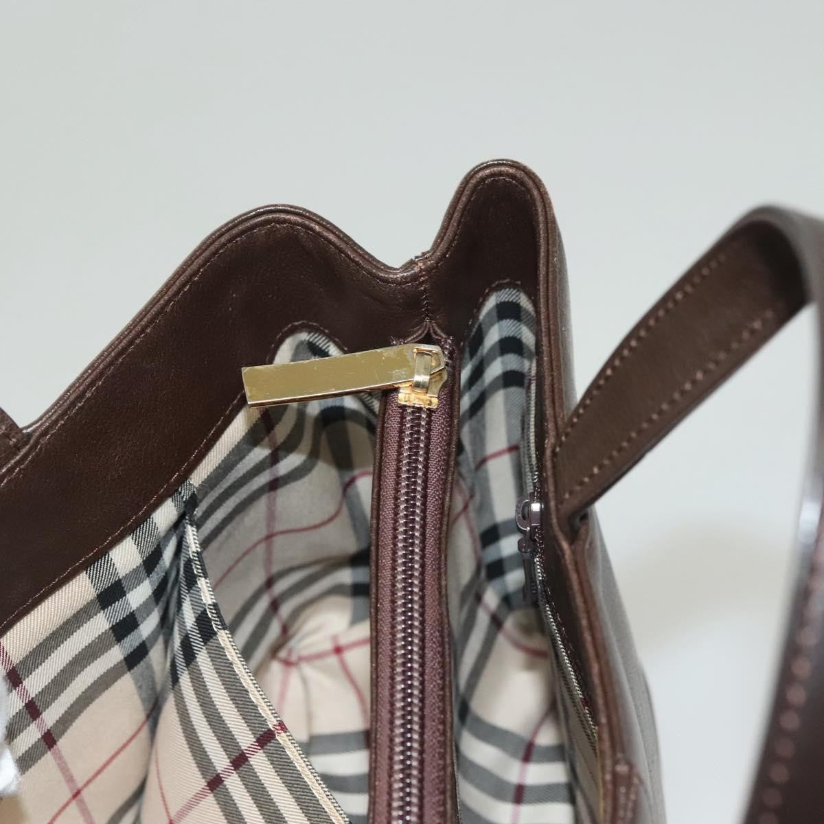 Burberry Vintage Handbag Leather, BROWN, LEATHER, Handbag