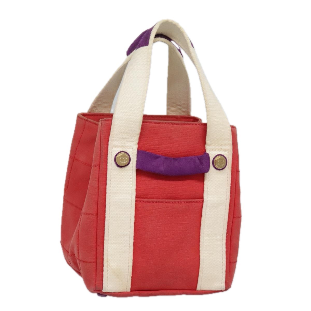 Chanel Chocolate Bar Coco Mark handbag Canvas, RED, CANVAS, Handbag