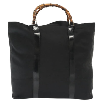 Gucci Bamboo Daily Tote Leather, Black, Nylon, Tote Bag