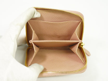 Prada Saffiano Coin Purse Leather, PINK, LEATHER, Wallets
