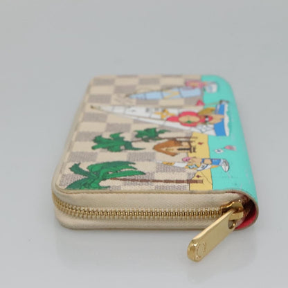 Louis Vuitton Porte-Monnaie Zippy Wallet Damier Azur Vivienne, White, Canvas, Wallet