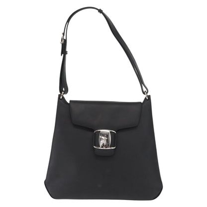 Salvatore Ferragamo Vala Shoulder Bag Leather, BLACK, LEATHER, Shoulder bag