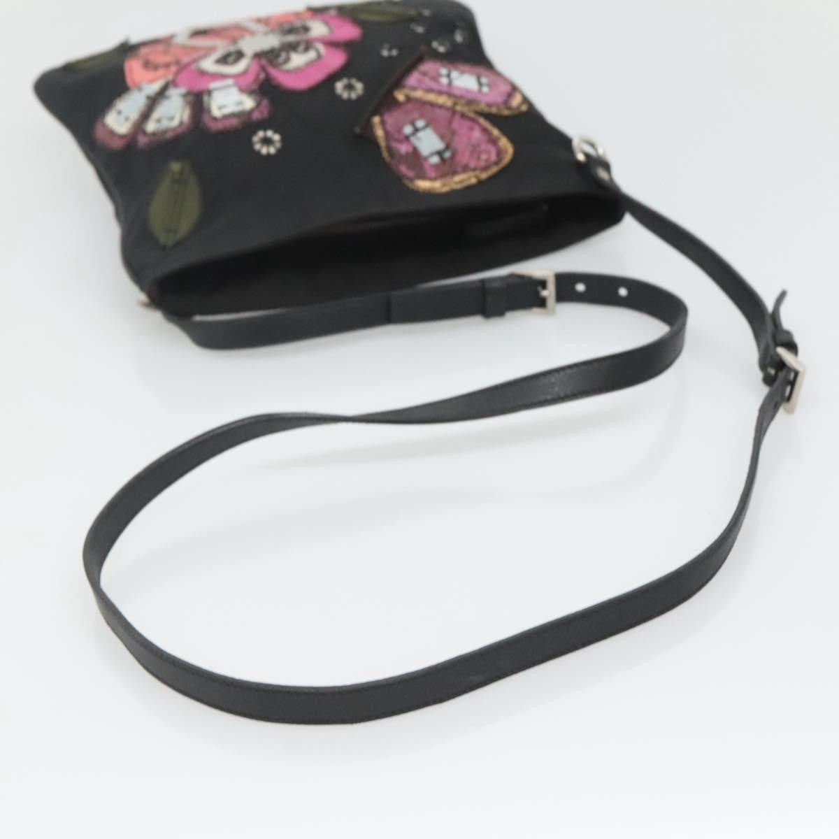 Prada Flat Crossbody Bag Tessuto, BLACK, NYLON, Shoulder bag