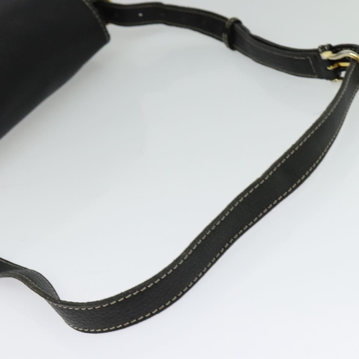 Celine Shoulder Bag Leather, BLACK, LEATHER, Shoulder bag