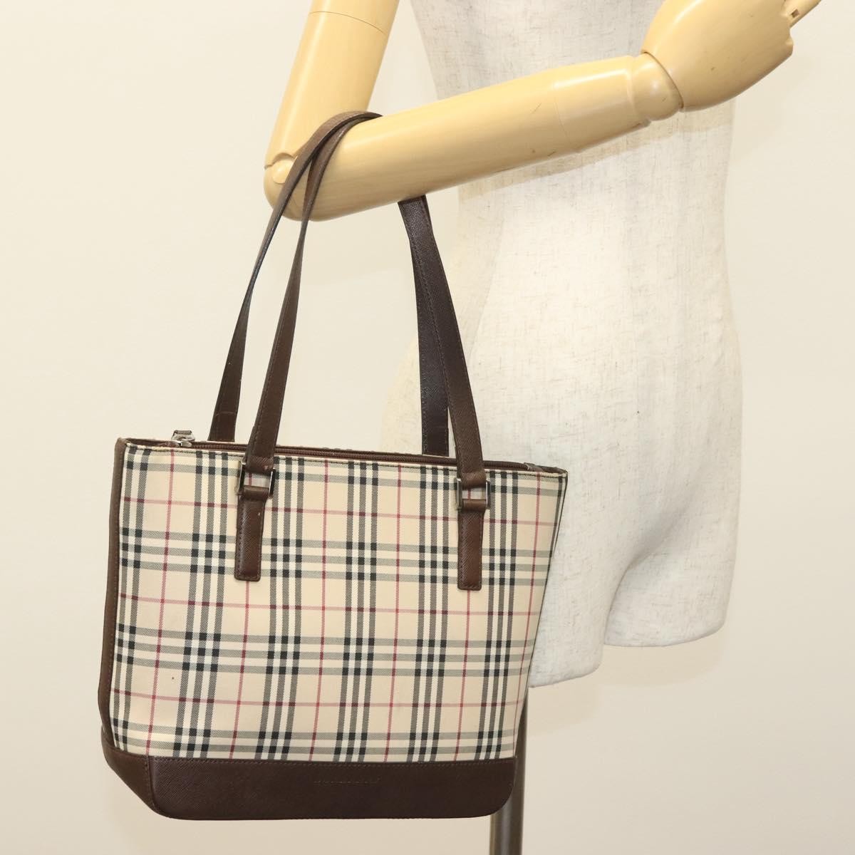 Burberry Nova Check Tote canvas check pattern, BEIGE, CANVAS, Tote bag