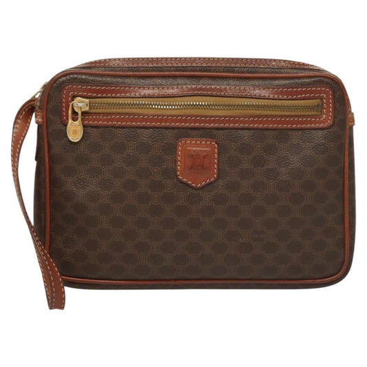 Celine Macadam Pochette Clutch, BROWN, CANVAS, Clutche & pouche