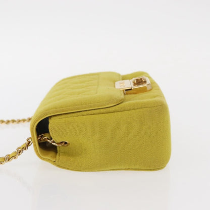 Chanel Chic With Me Flap Bag Quilted Jersey, YELLOW, COTTON, Shoulder bag