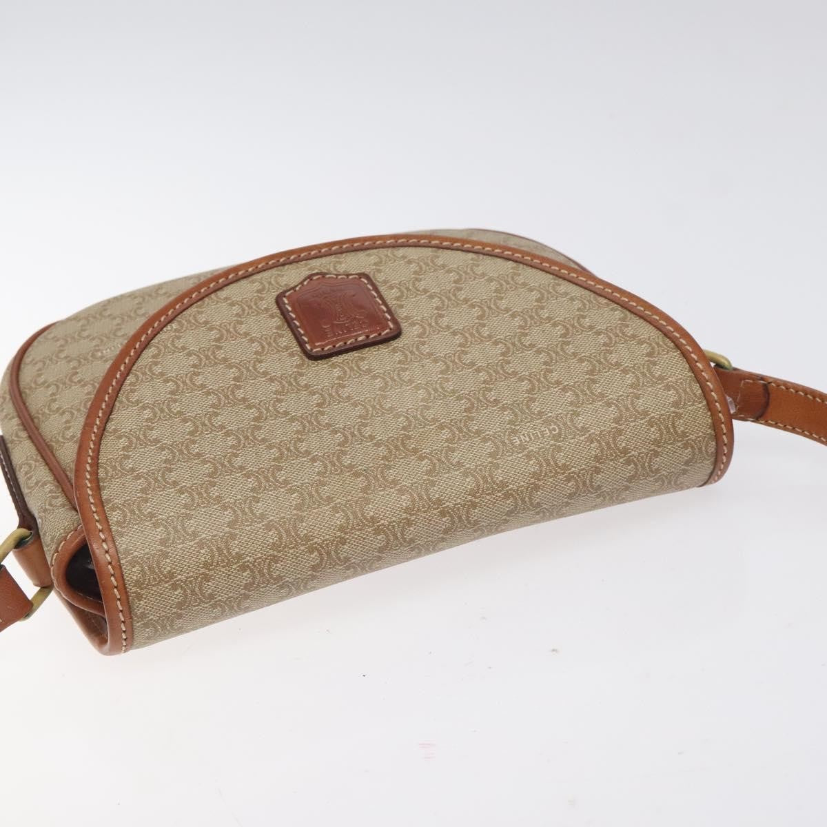 Celine Vintage Macadam Shoulder Bag Canvas, BEIGE, PVC, Shoulder bag