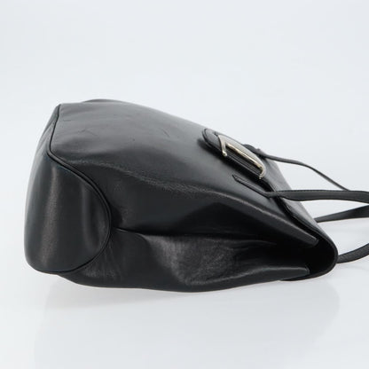 Salvatore Ferragamo Vala Shoulder Bag Leather, BLACK, LEATHER, Tote bag