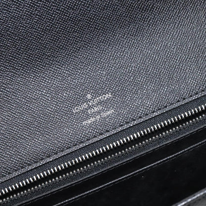 Louis Vuitton S Lock A4 Wristlet Pouch Macassar Monogram Canvas, BLACK, LEATHER, Clutche & pouche