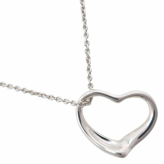 Tiffany & Co. Elsa Peretti Open Heart Pendant Necklace Sterling Silver, SILVER, SILVER, Necklace