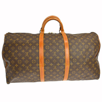 Louis Vuitton Keepall Bandouliere Bag Monogram Canvas, BROWN, CANVAS, Travel bag