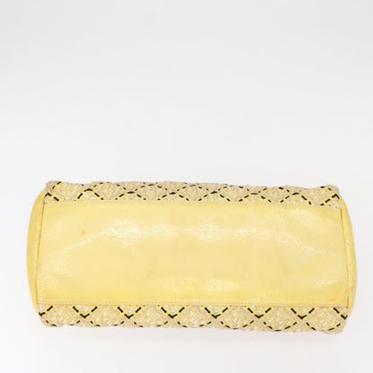 Chanel Just Mademoiselle Bag Woven Stitch Patent, YELLOW, PATENT_LEATHER, Shoulder bag