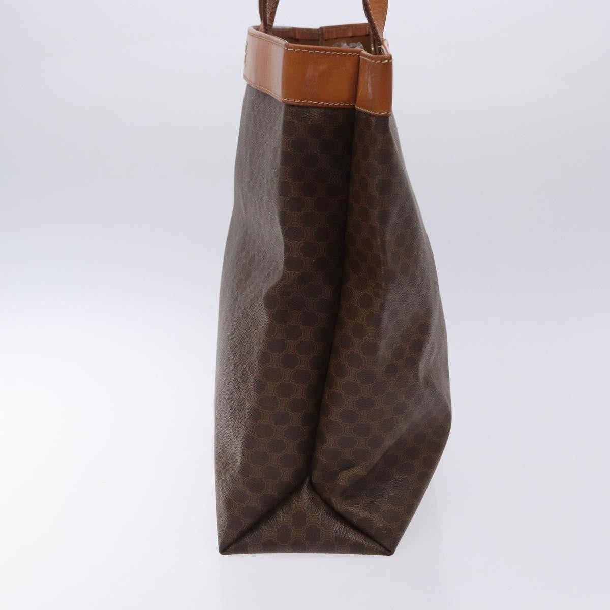 Celine Vintage Macadam Handbag Leather, BROWN, PVC,Leather,Canvas, Handbag