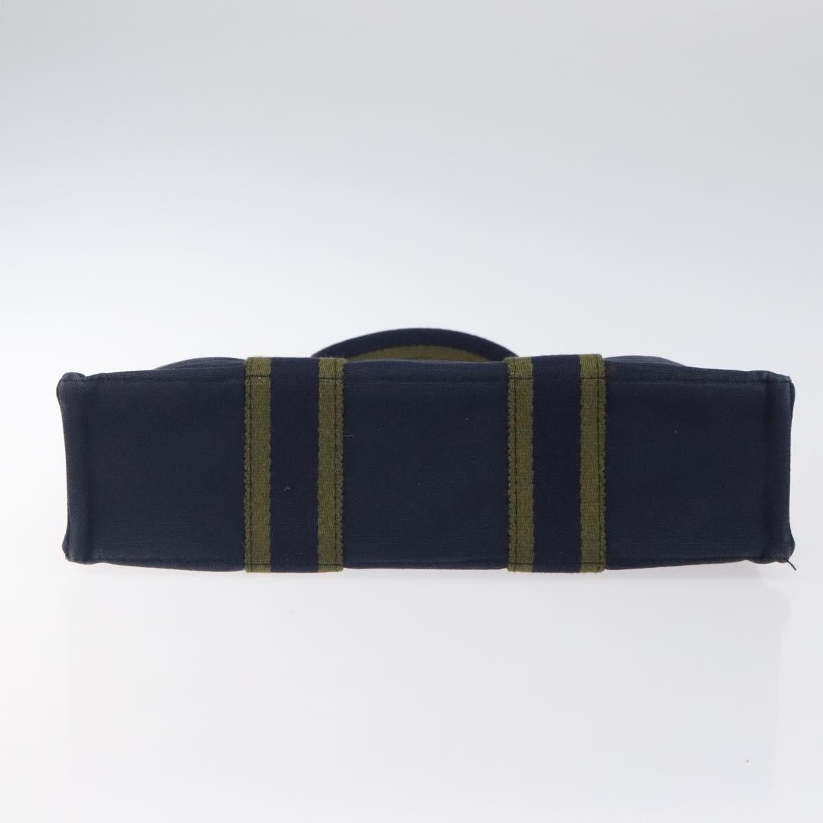 Hermes Fourre Tout Tote Canvas, NAVY, CANVAS, Tote bag