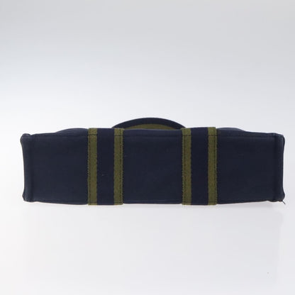 Hermes Fourre Tout Tote Canvas, NAVY, CANVAS, Tote bag