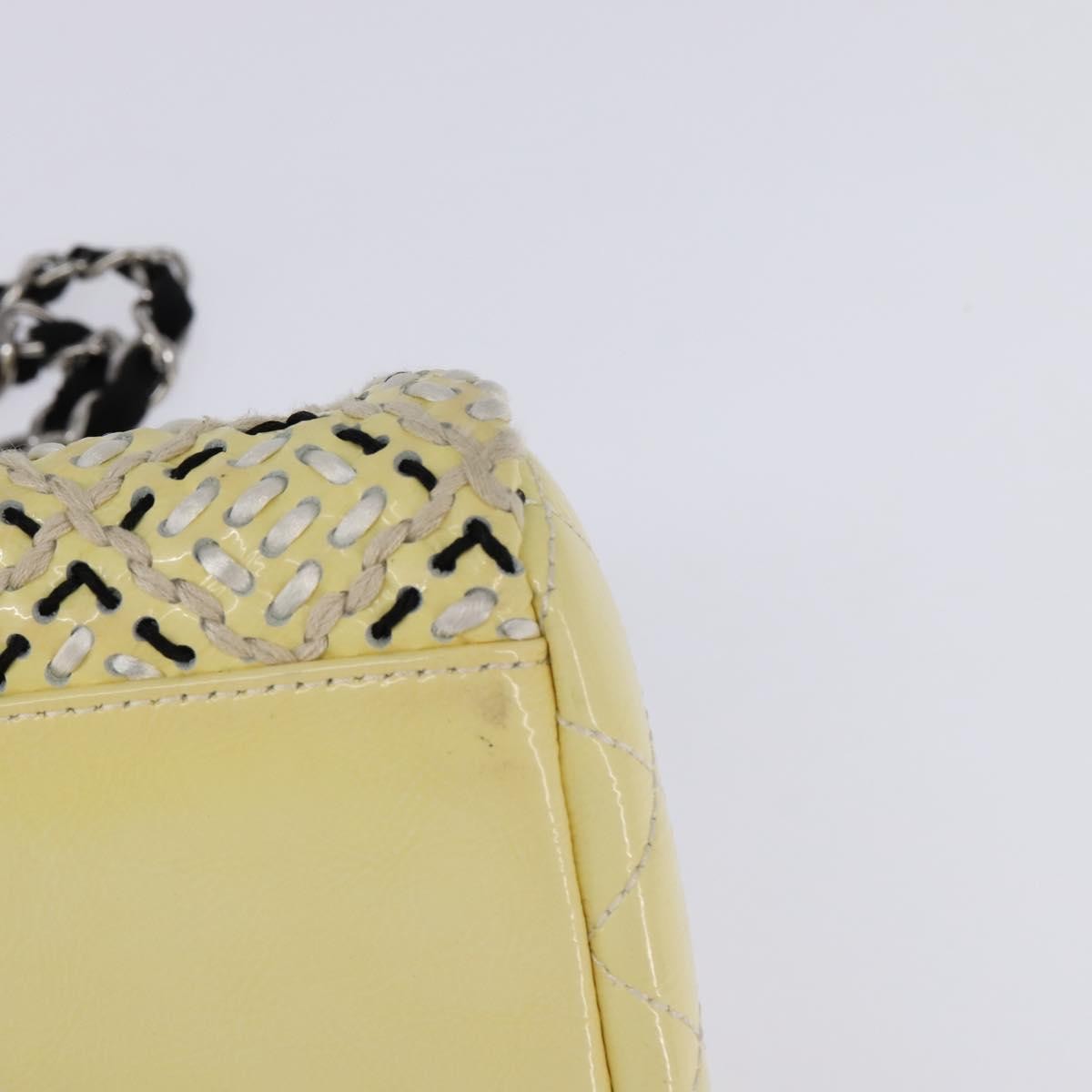 Chanel Just Mademoiselle Bag Woven Stitch Patent, BEIGE, PATENT_LEATHER, Handbag
