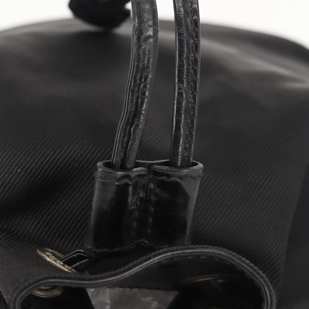 Gucci Vintage Bamboo Bucket Bag Nylon and Leather, Black, Nylon, Bag