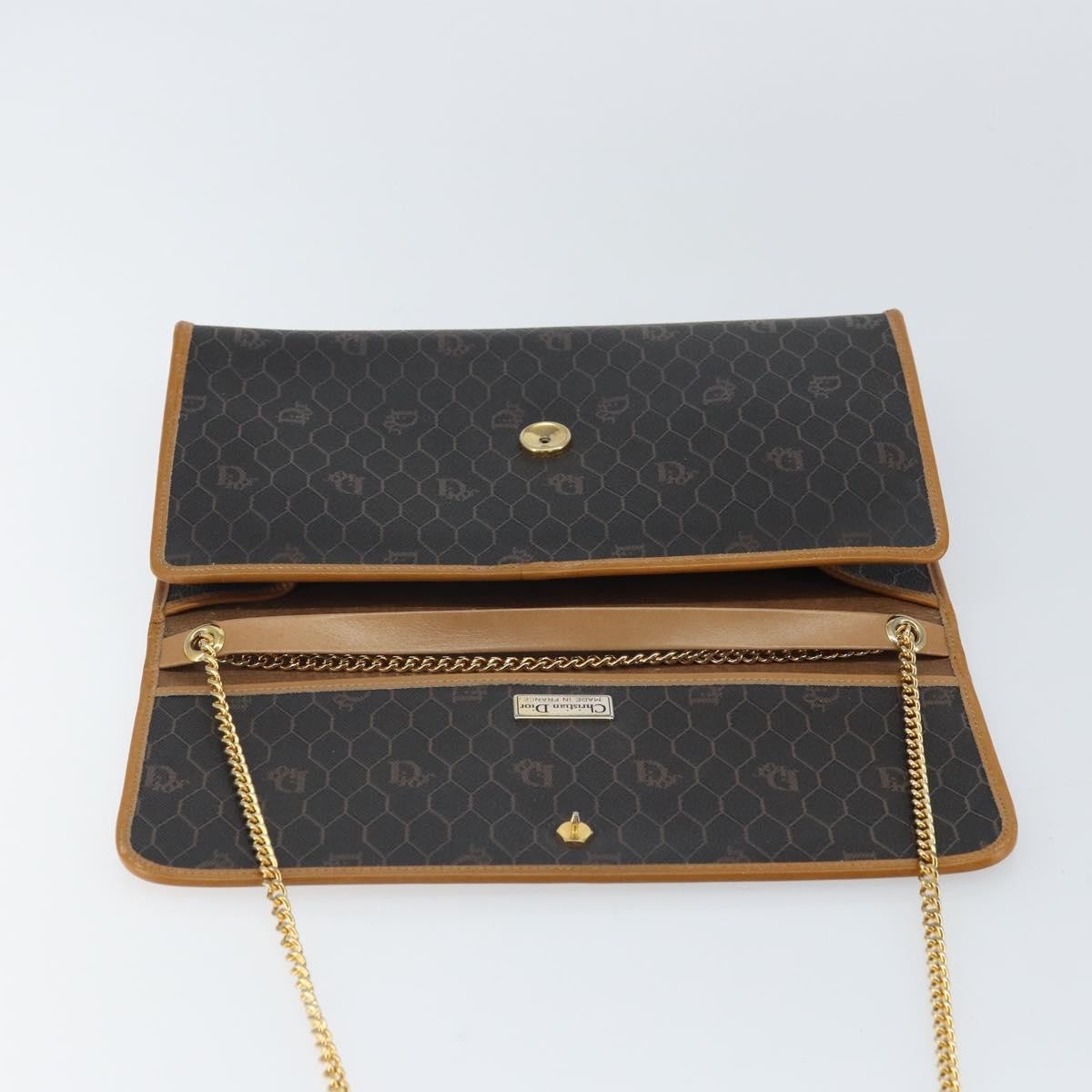 Christian Dior Vintage Honeycomb chain Canvas, BLACK, CANVAS, Shoulder bag
