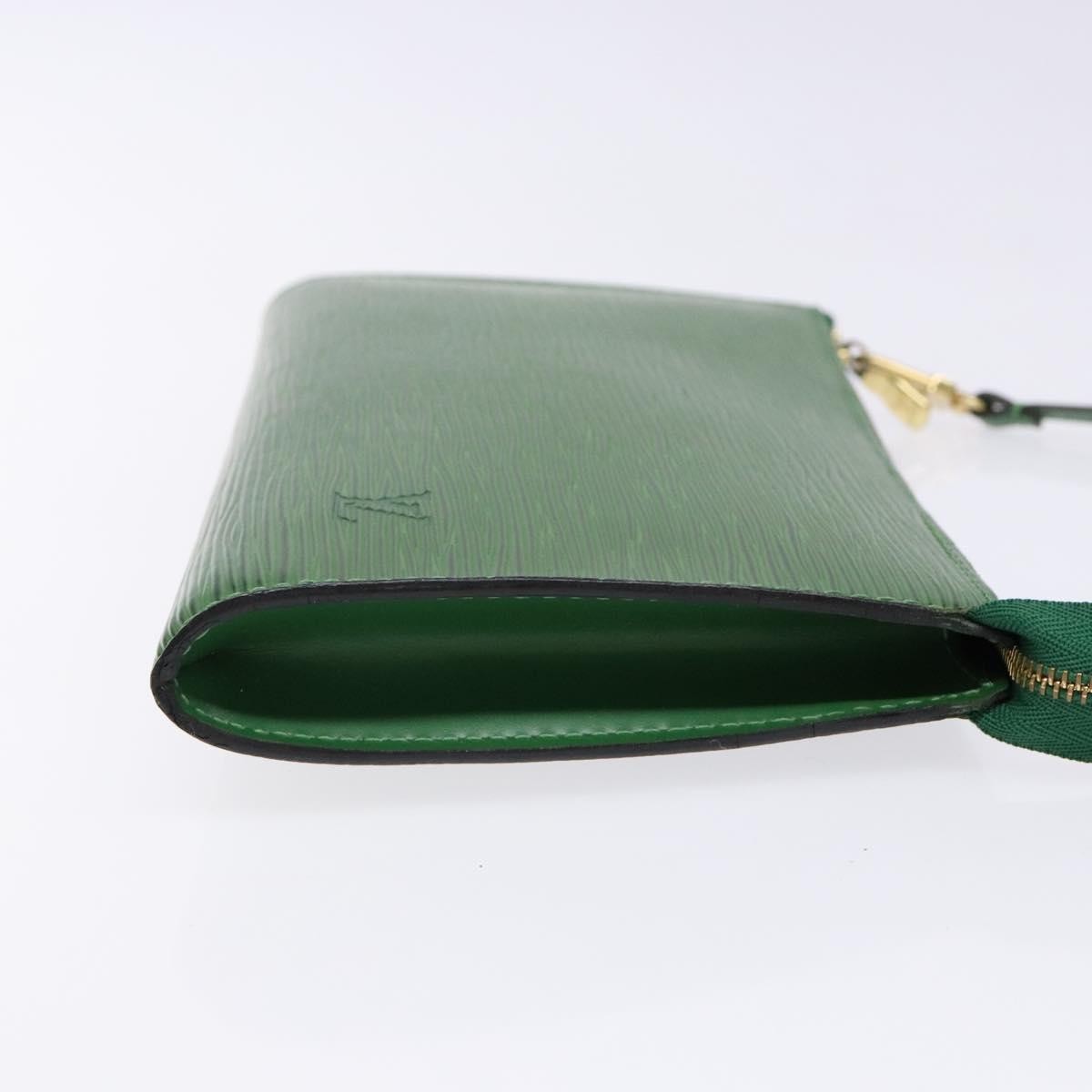 Louis Vuitton Pochette Accessoires Epi Leather, GREEN, LEATHER, Clutche & pouche
