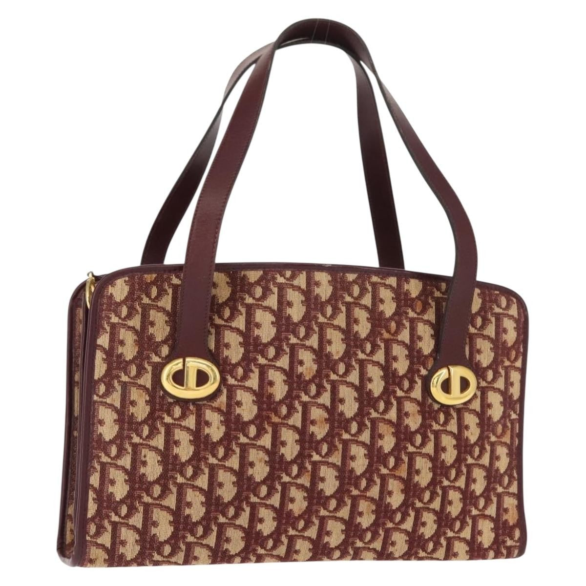 Christian Dior Vintage Trotter Handbag Canvas, RED, CANVAS, Handbag