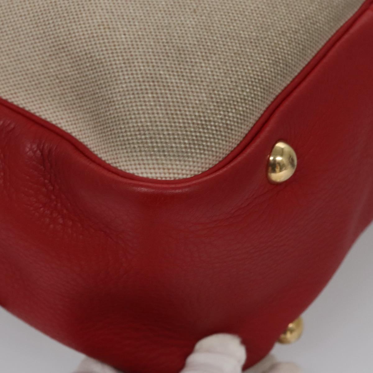 Hermes Victoria Messenger Bag Toile with Leather, BEIGE, CANVAS, Crossbody bag