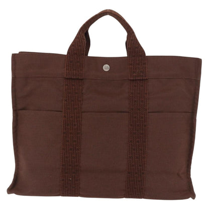 Hermes Fourre Tout Tote Canvas, Brown, Canvas, Tote Bag
