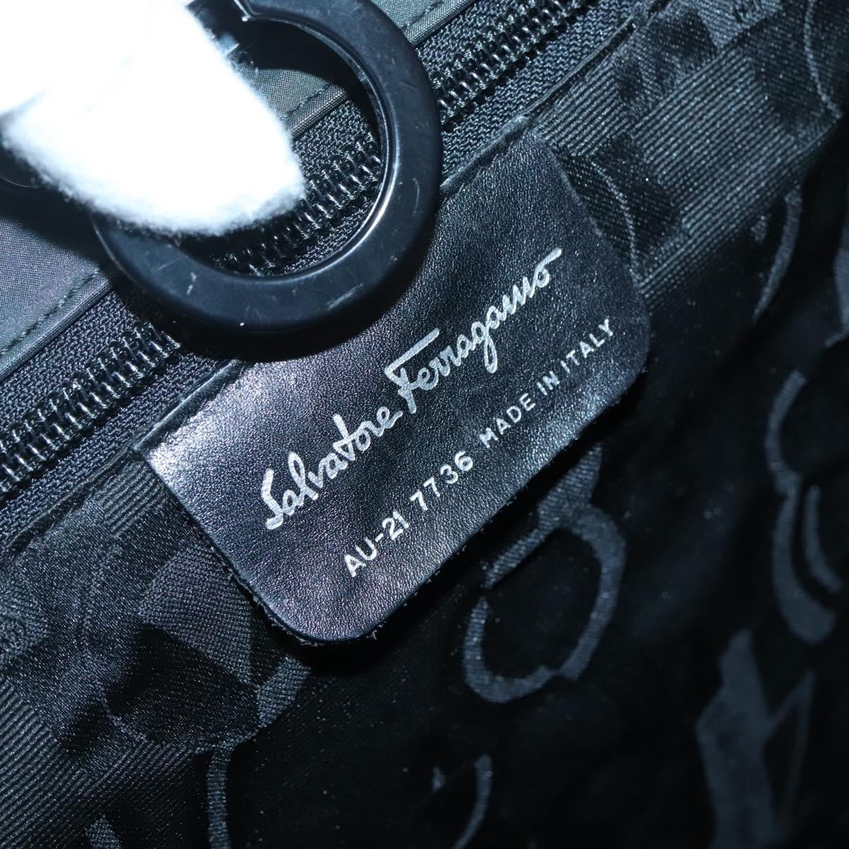 Salvatore Ferragamo Gancini Tote Nylon, BLACK, NYLON, Tote bag