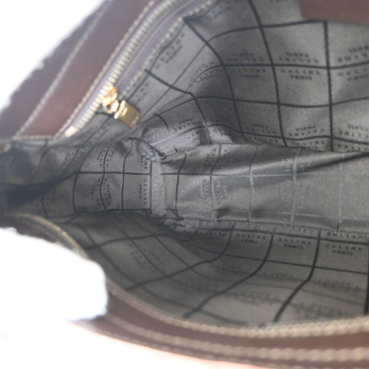 Celine Vintage Macadam Shoulder Bag Canvas, BROWN, CANVAS, Shoulder bag