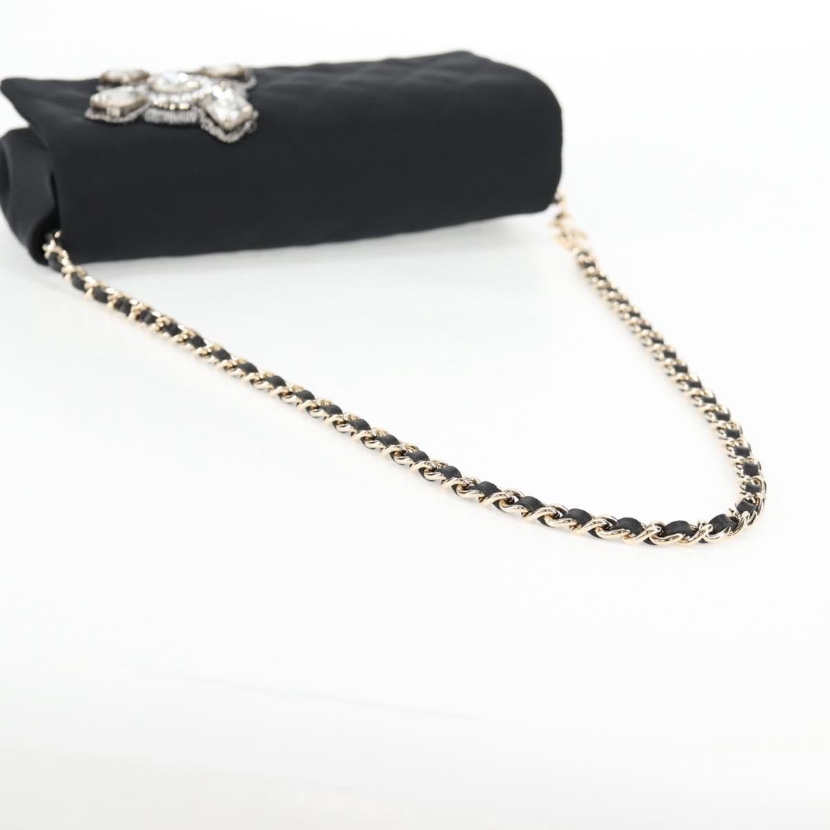 Chanel Chain Flap Shoulder Bag Quilted Nylon, Black, Nylon, Shoulder Bag