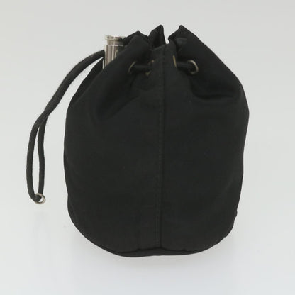 Prada Drawstring Crossbody Pouch Tessuto, BLACK, NYLON, Clutche & pouche