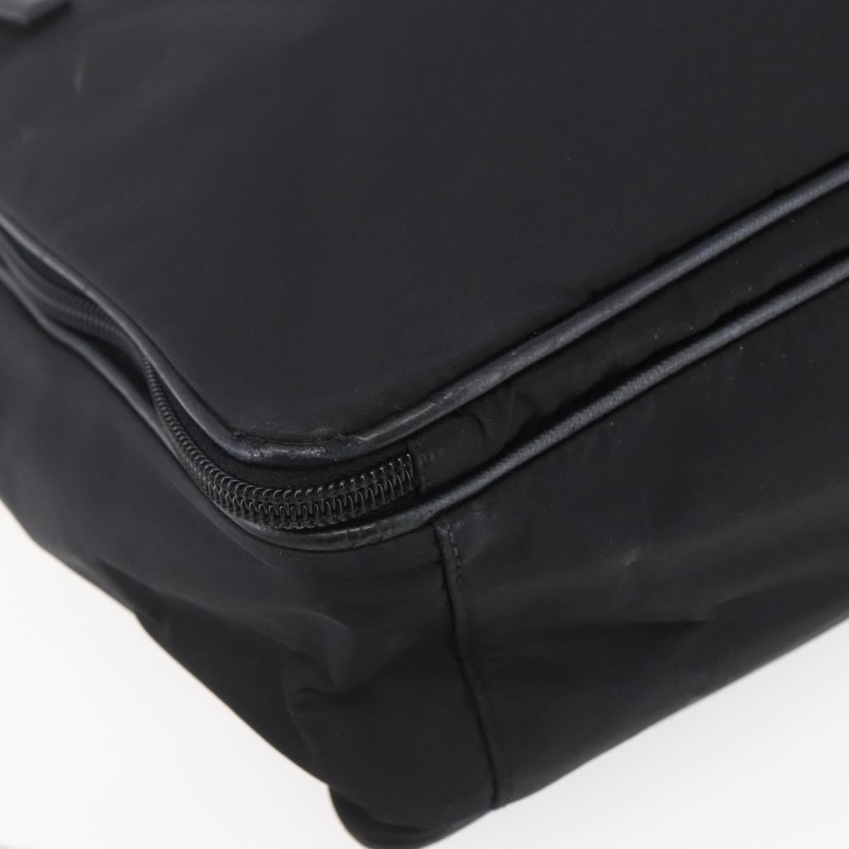 Prada Convertible Front Zip Briefcase Tessuto with Saffiano Leather, Black, Nylon, Briefcase