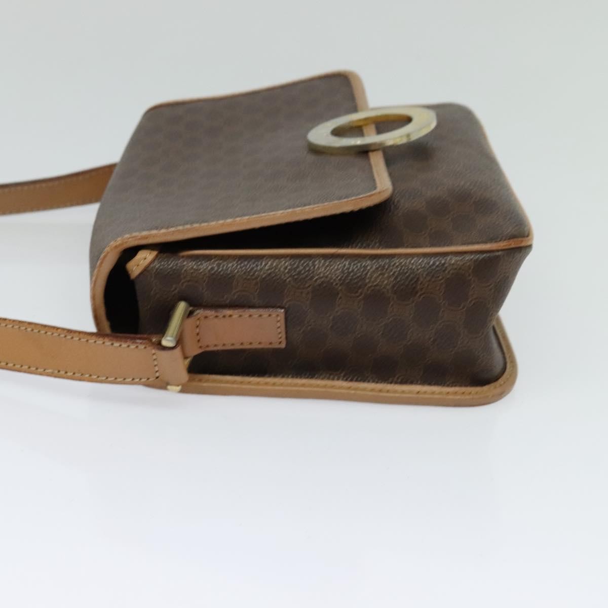 Celine Vintage Macadam Shoulder Bag Canvas and Leather, BROWN, CANVAS, Shoulder bag