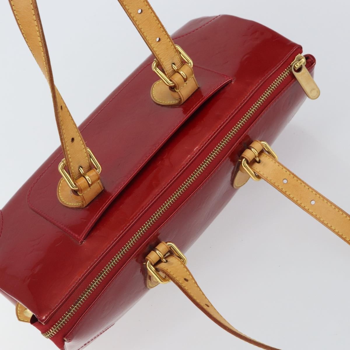 Louis Vuitton Rosewood Avenue Handbag Monogram Vernis, RED, PATENT_LEATHER, Handbag