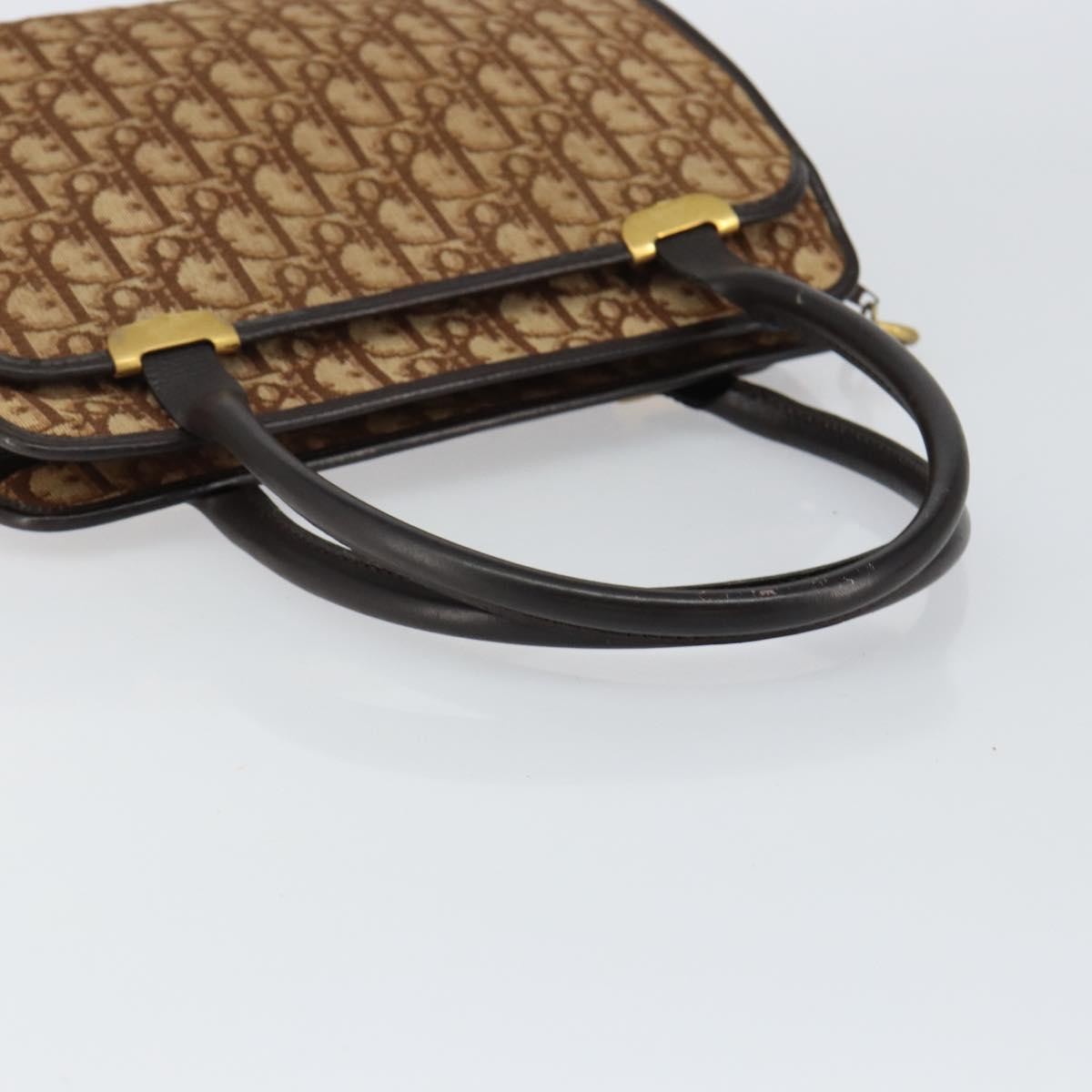Christian Dior Vintage Trotter Handbag Canvas, BEIGE, CANVAS, Handbag