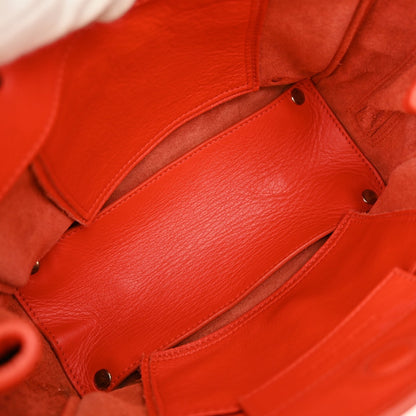 Balenciaga Papier A4 Zip Around Classic Studs Bag Leather, RED, LEATHER, Tote bag