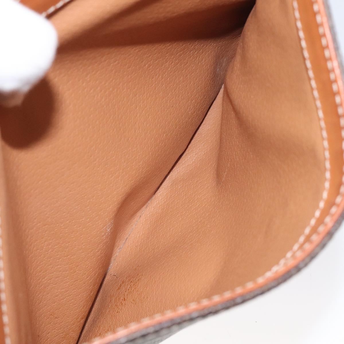 Celine Vintage Macadam Circle Logo Shoulder Bag Canvas and Leather, Brown, Canvas, Shoulder Bag