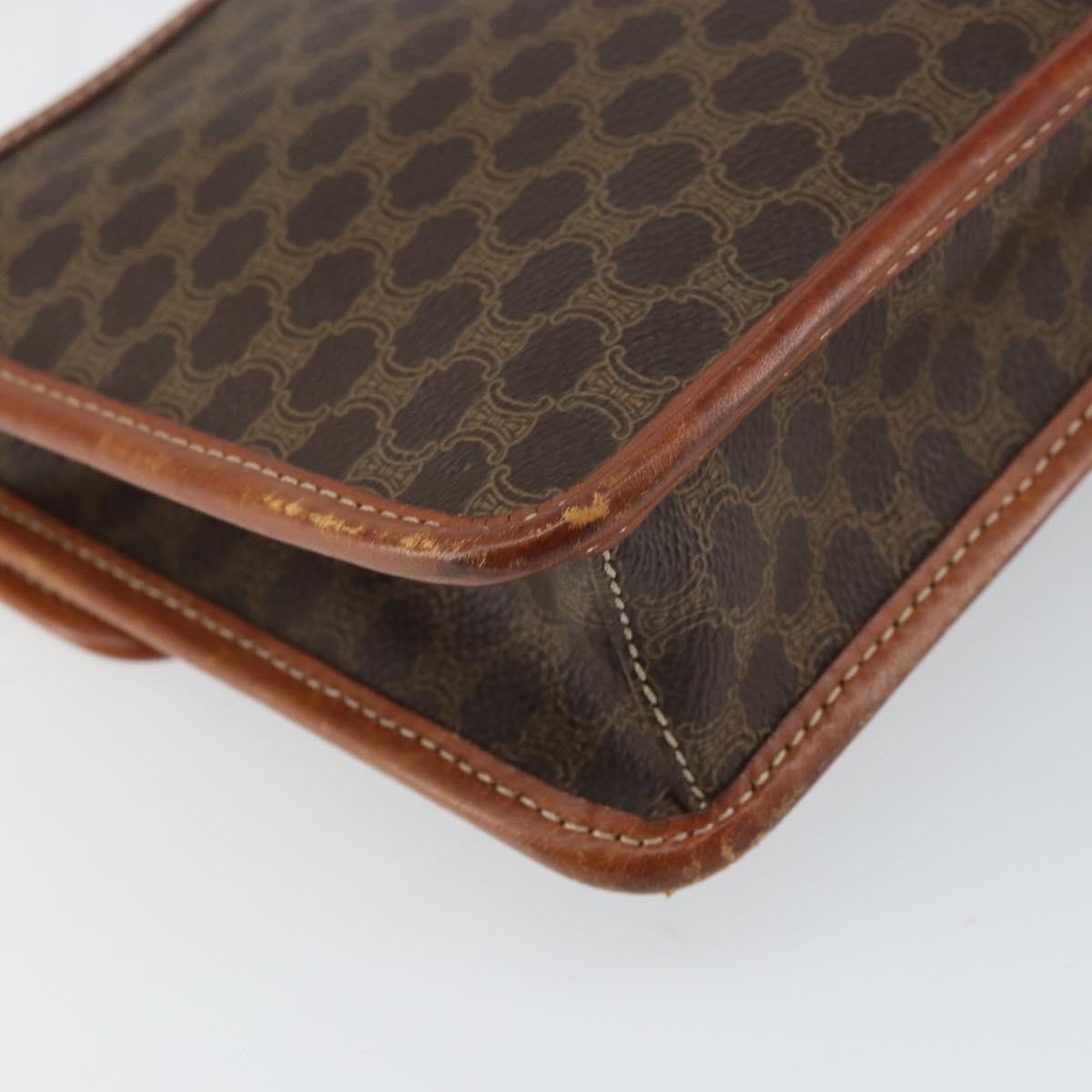 Celine Circle Logo Shoulder Bag Canvas, BROWN, CANVAS, Shoulder bag