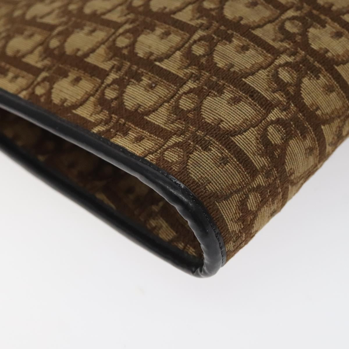 Christian Dior Vintage Trotter Flap Shoulder Bag Canvas, BROWN, CANVAS, Shoulder bag