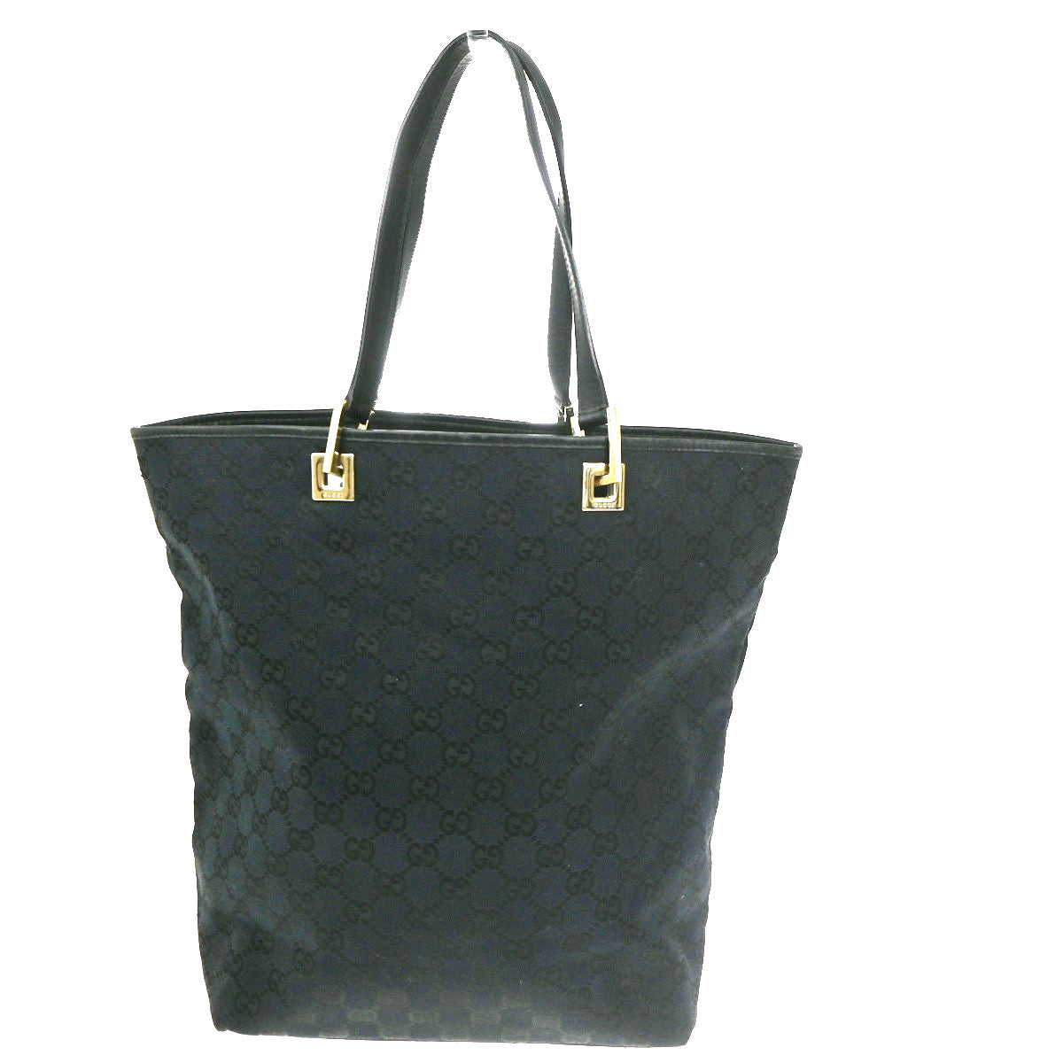 Gucci Vintage Bucket Shopping Tote GG Canvas, BLACK, CANVAS, Tote bag