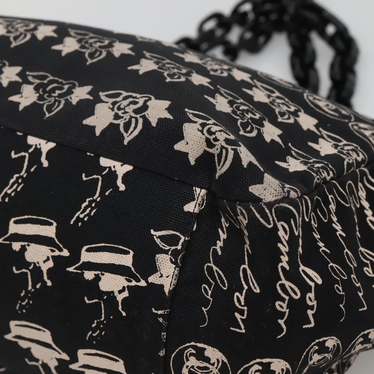 Chanel Resin Tote Printed Canvas, BLACK, CANVAS, Tote bag