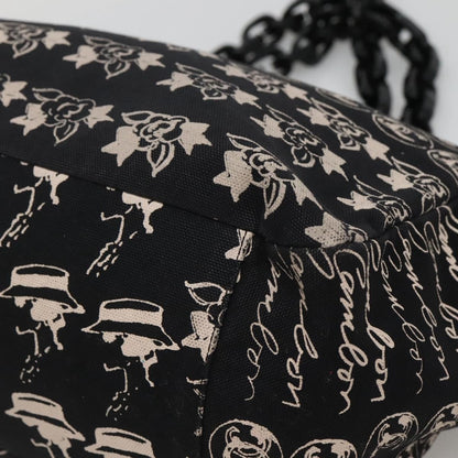 Chanel Resin Tote Printed Canvas, BLACK, CANVAS, Tote bag