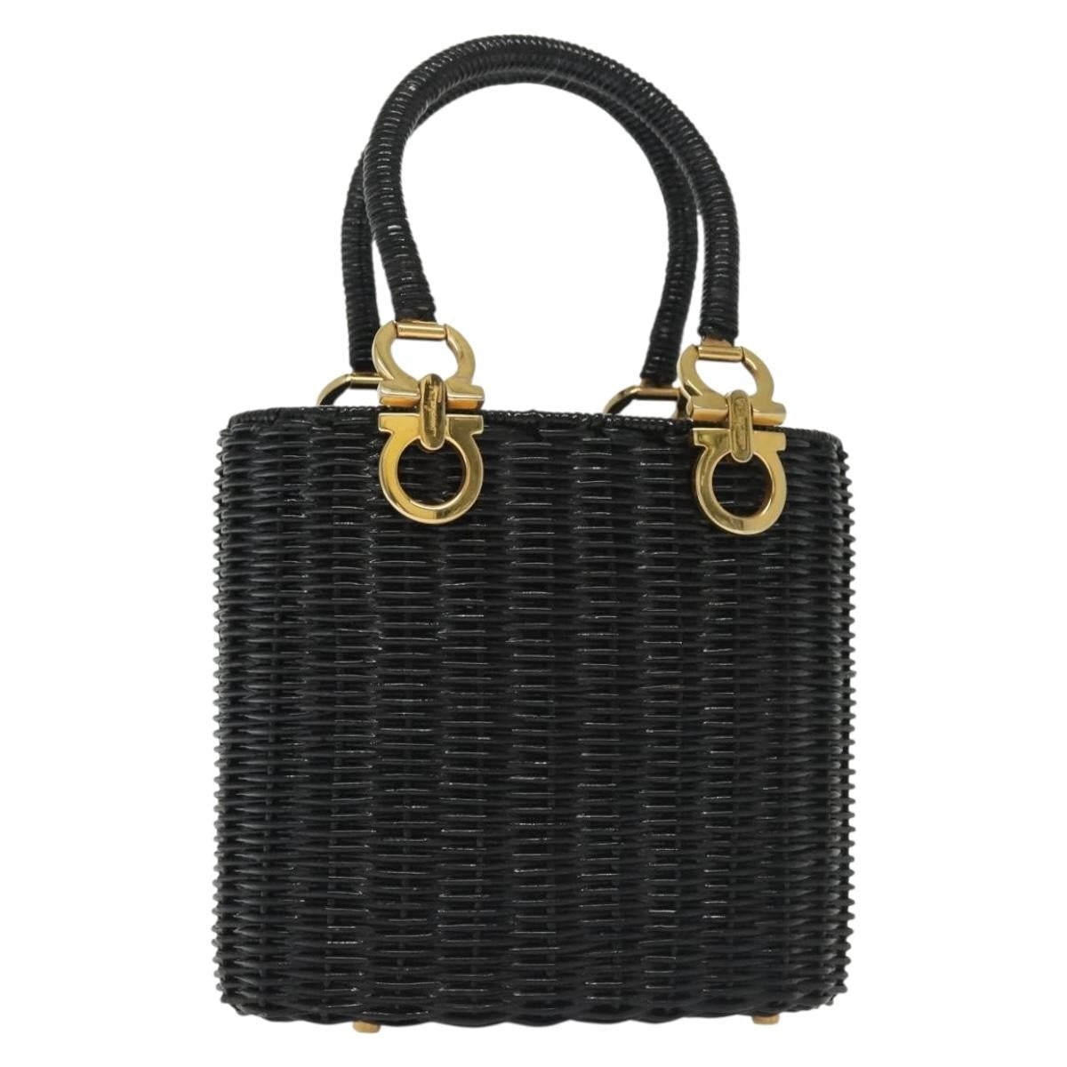 Salvatore Ferragamo Gancini mini handbag Wood, BLACK, WOOD, Handbag