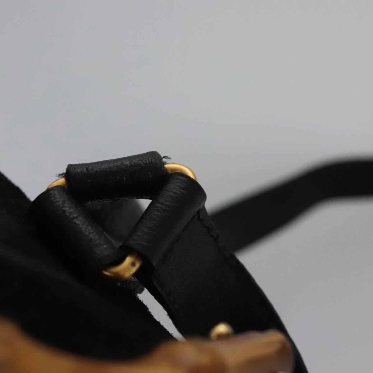 Gucci Gucci bamboo backpack daim, BLACK, SUEDE, Backpack