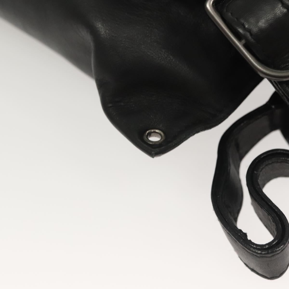 Bottega Veneta Utility Waist Bag Leather with Intrecciato, BLACK, LEATHER, Travel bag