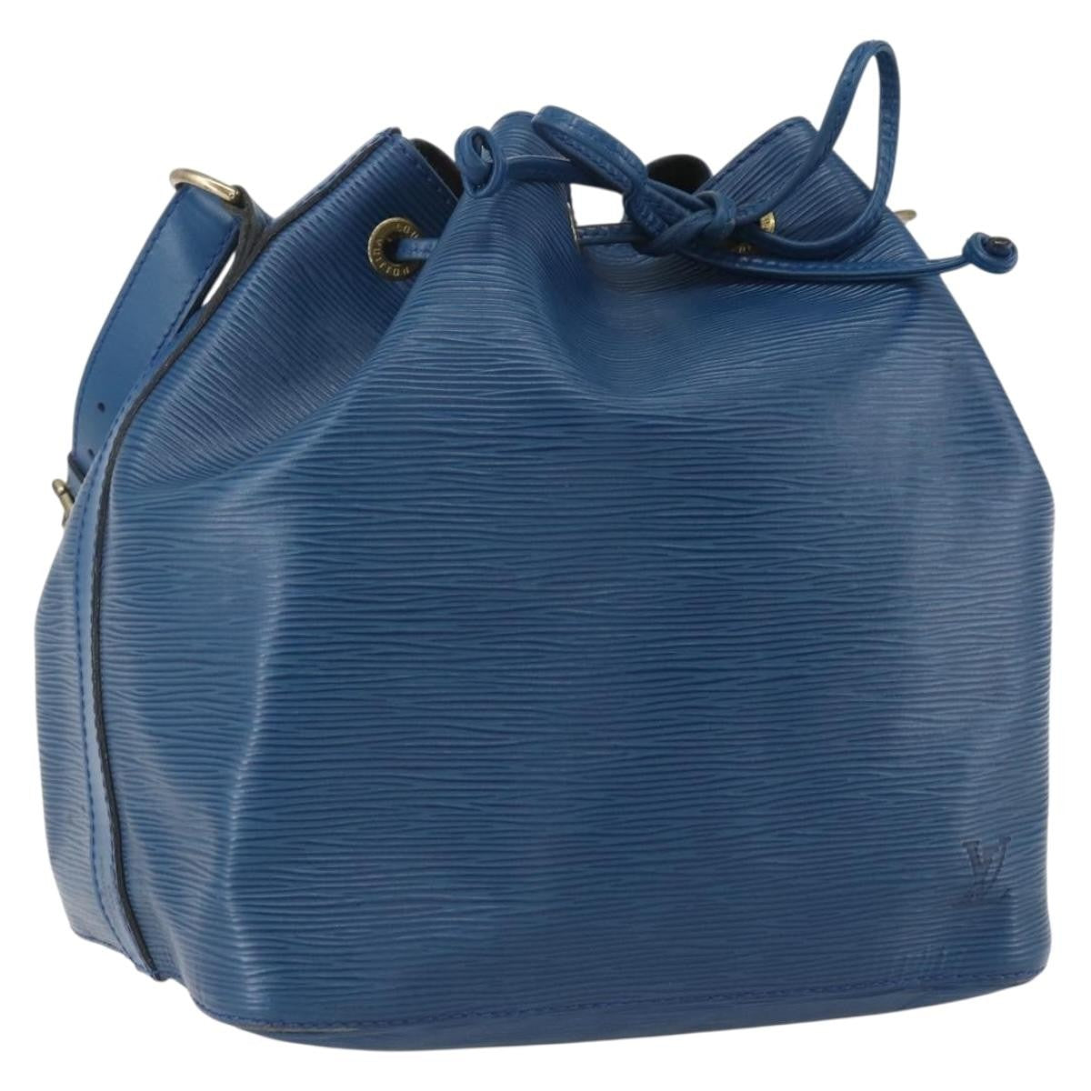 Louis Vuitton Petit Noe Handbag Epi Leather, BLUE, LEATHER, Shoulder bag