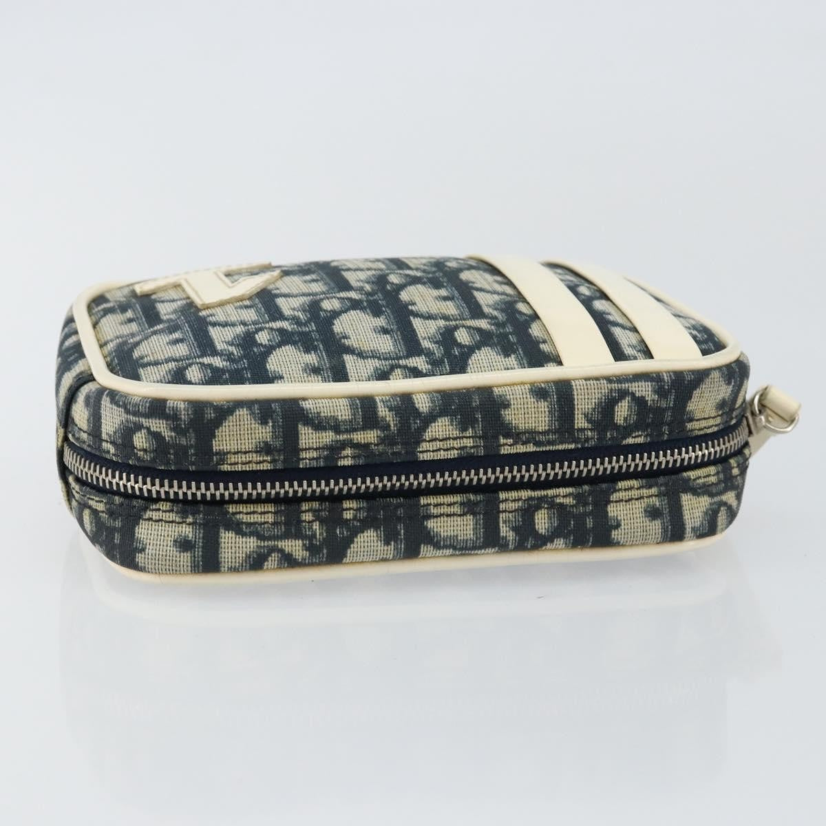 Christian Dior Vintage Trotter Pouch Diorissimo Canvas, NAVY, PVC, Clutche & pouche