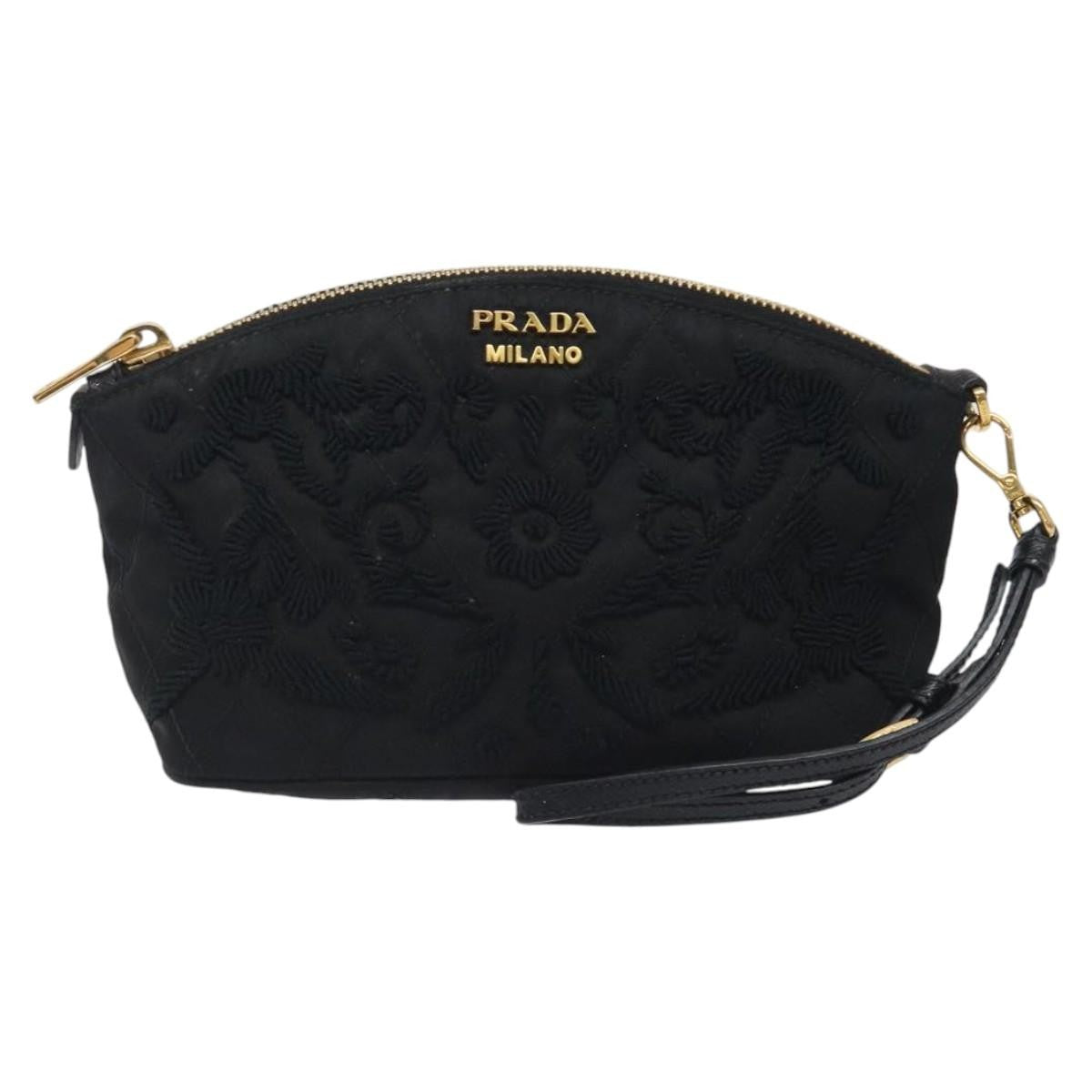 Prada Vintage Pouch Tessuto, Gold, Nylon, Clutch