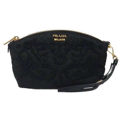Prada Vintage Pouch Tessuto, Gold, Nylon, Clutch