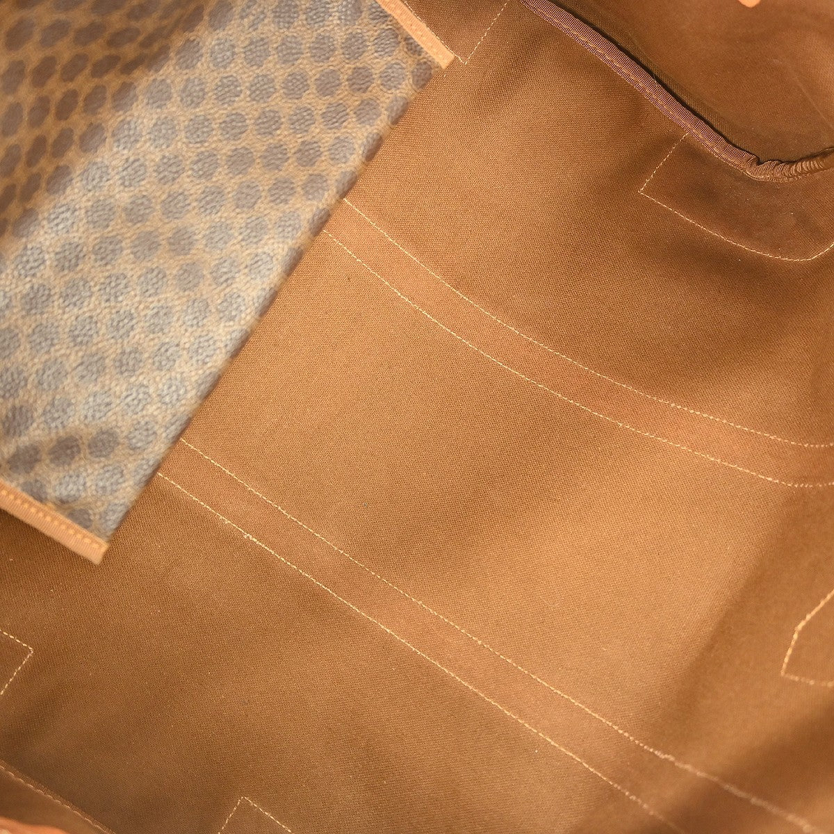 Celine Vintage Macadam Boston bag Canvas and Leather, BROWN, CANVAS, Travel bag